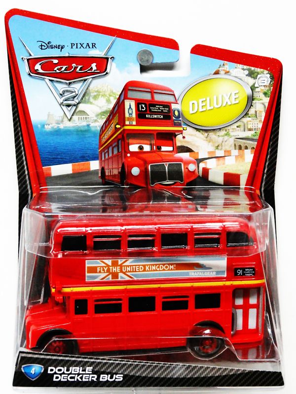 Двухэтажный английский автобус Топпер Дабблбас III из мультфильма Тачки 2 машинка купить игрушку